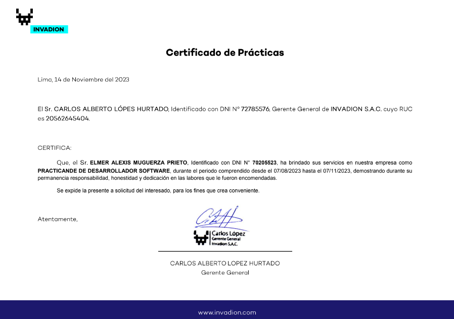 Practices Certificate